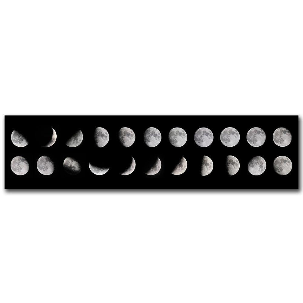 Wall Art Moon Phase Black White Posters - BestShop