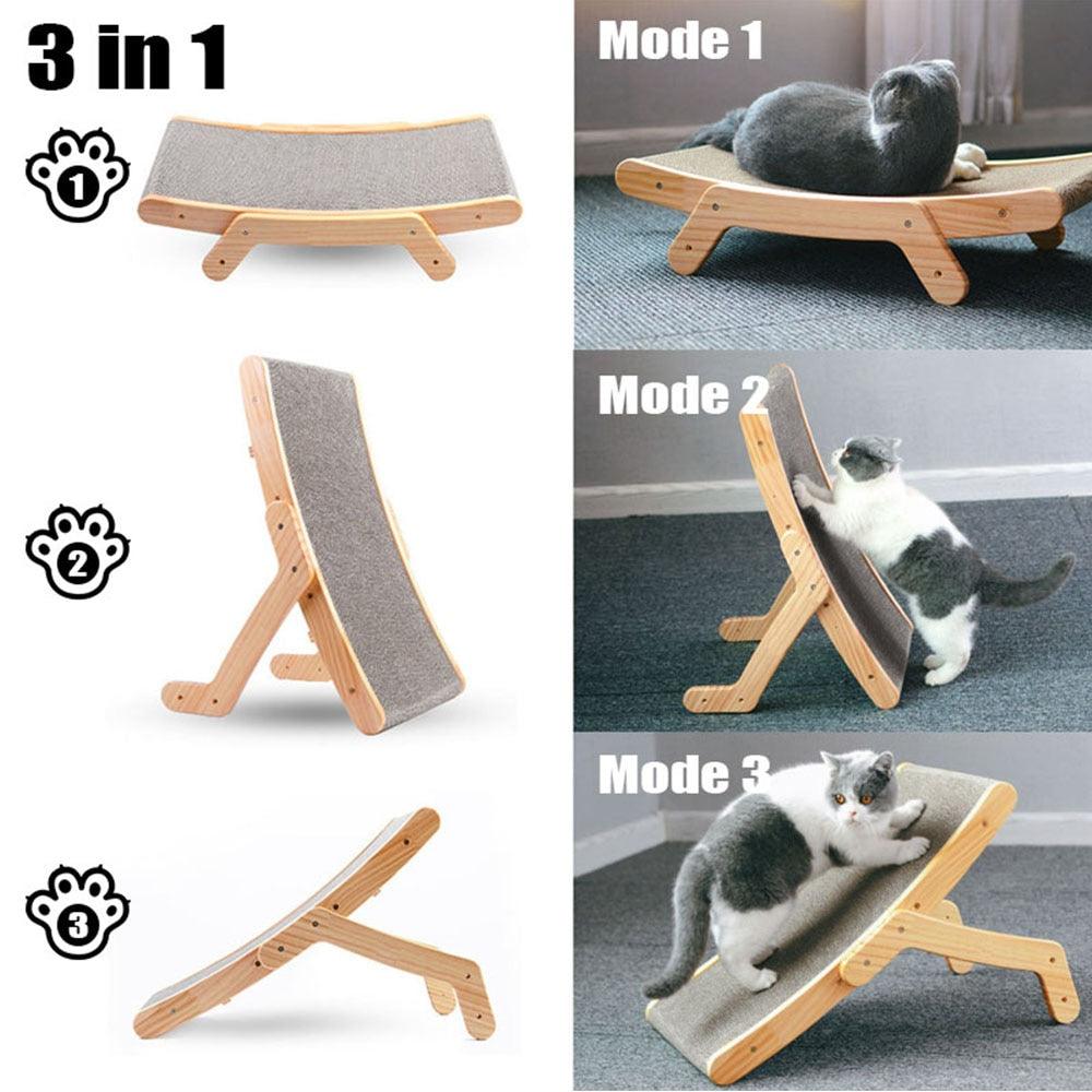 Wooden Cat Scratcher Scraper Detachable Lounge Bed - BestShop