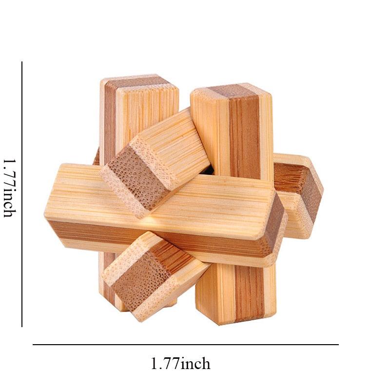 Wooden Kong Ming Lock Lu Ban Lock IQ Brain Teaser Toys - BestShop