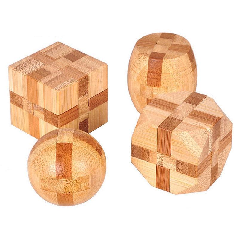 Wooden Kong Ming Lock Lu Ban Lock IQ Brain Teaser Toys - BestShop