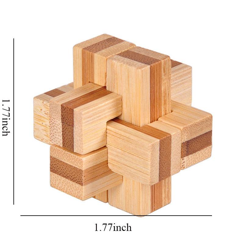 Wooden Kong Ming Lock Lu Ban Lock IQ Brain Teaser Toys - BestShop