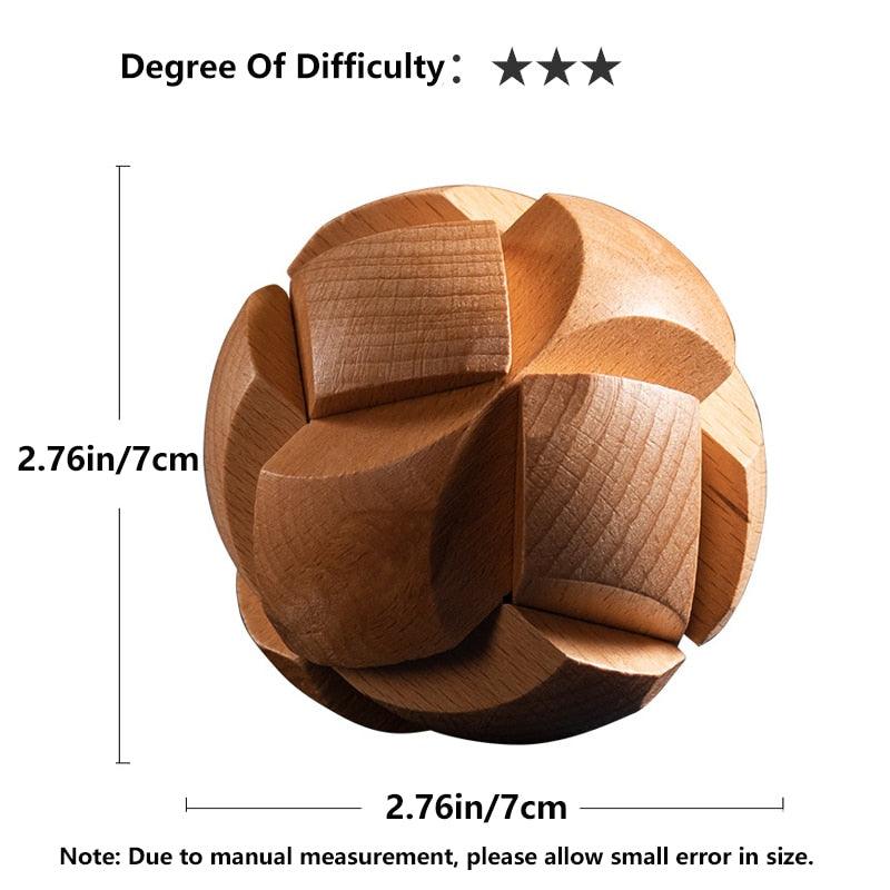 Wooden Kongming Lock 3D Brain Teaser Puzzle - BestShop