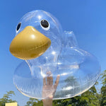 Load image into Gallery viewer, Cute Transparent Duck Swimming Ring for Children Kids Inflatable Baby Bath Swim Circle Floating Seat Ring Swimming Pool Toys - BestShop
