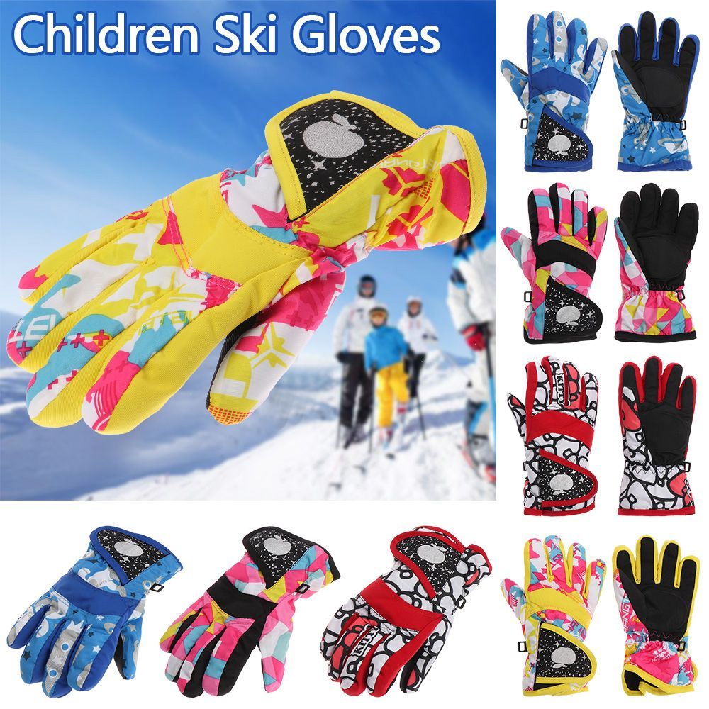 Winter Snow Warm Gloves for Children Aged 3-7 Years Thicken Warm Skiing Mittens Kids Boys Girls Ski Snowboard Windproof Gloves - BestShop