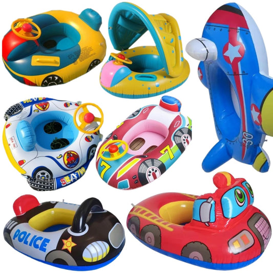 Inflatable Baby Swimming Ring with Sun Shade - BestShop