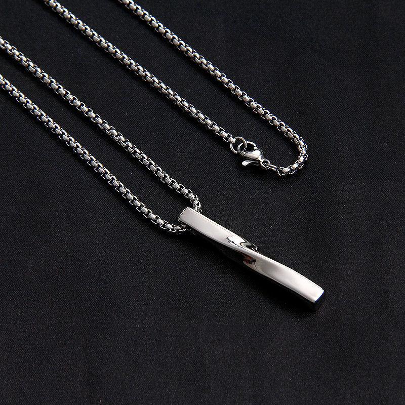 2023 Fashion New Black Rectangle Pendant Necklace for Men - BestShop