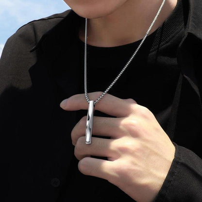 2023 Fashion New Black Rectangle Pendant Necklace for Men - BestShop