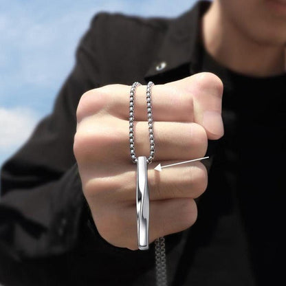 2023 Fashion New Black Rectangle Pendant Necklace for Men - BestShop