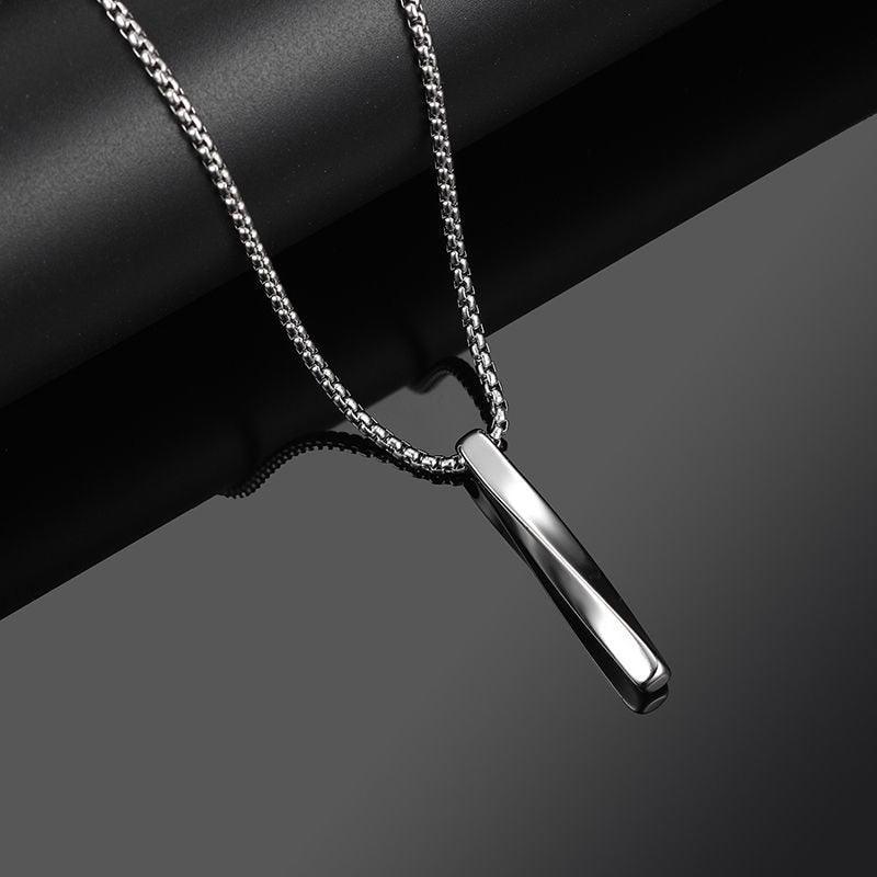 2023 Fashion New Black Rectangle Pendant Necklace for Men - BestShop