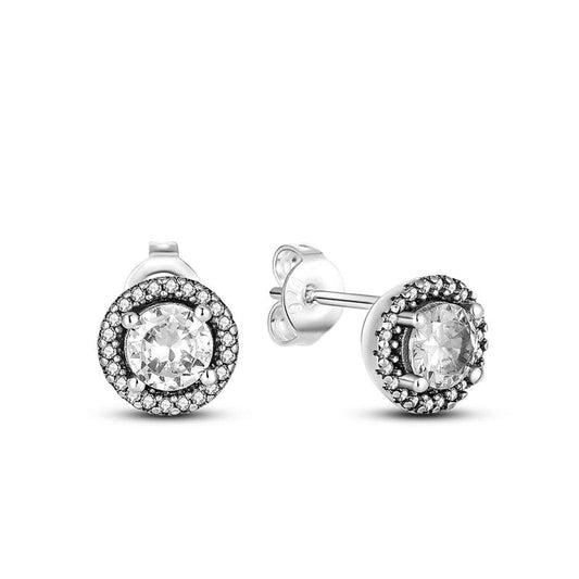 2023 Women Hoop Earrings 925 Silver Sparkling Pave Shape - BestShop
