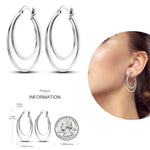Load image into Gallery viewer, 2023 Women Hoop Earrings 925 Silver Sparkling Pave Shape - BestShop