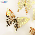 Load image into Gallery viewer, 3D Hollow Golden Silver Butterfly Wall Stickers - BestShop
