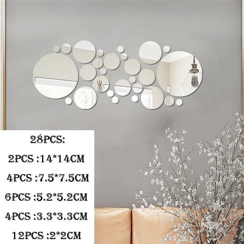 3D Mirror Love Round Acrylic Wall Sticker - BestShop