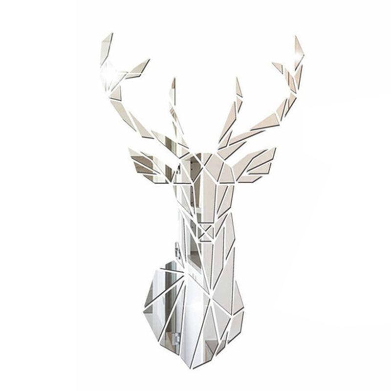 3D Mirror Wall Stickers Deer Head Mirror Sticker - BestShop