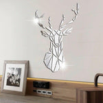 Load image into Gallery viewer, 3D Mirror Wall Stickers Deer Head Mirror Sticker - BestShop
