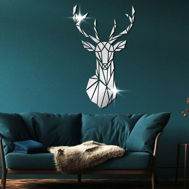 3D Mirror Wall Stickers Deer Head Mirror Sticker - BestShop