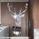 Load image into Gallery viewer, 3D Mirror Wall Stickers Deer Head Mirror Sticker - BestShop
