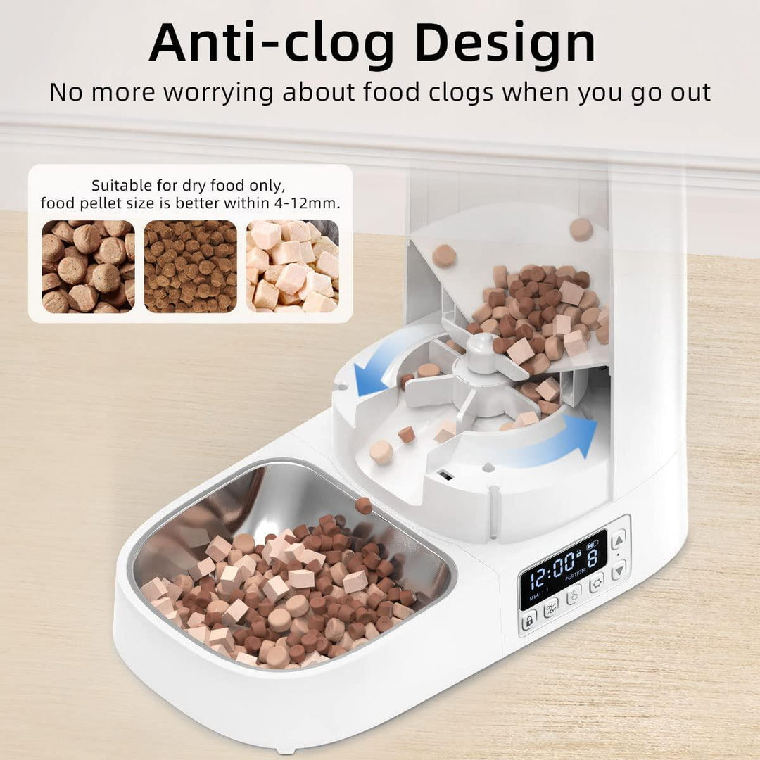 4L Automatic Pet Feeder Button Version Auto Cat Food Dispenser - BestShop