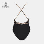 Load image into Gallery viewer, Black Cross Back Plunge Monokini - BestShop
