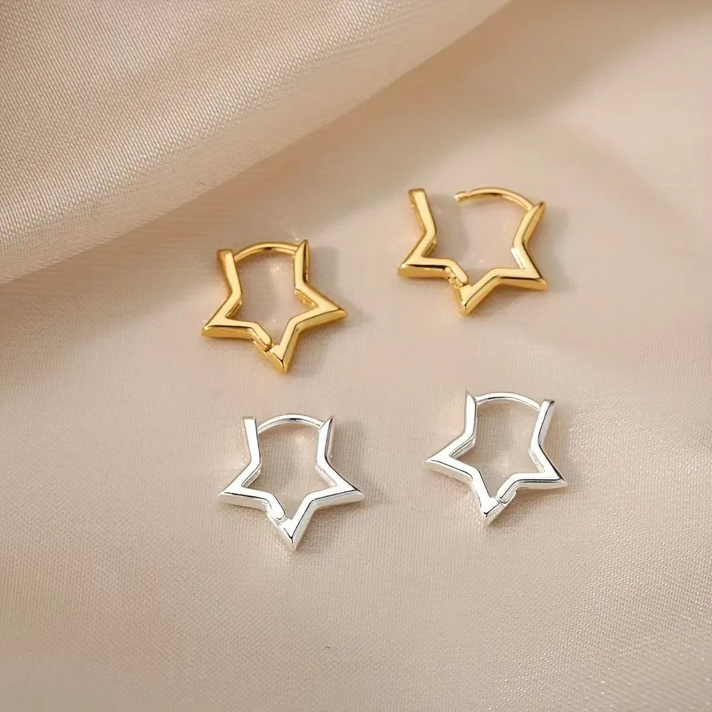 Geometric Star Hoop Earrings