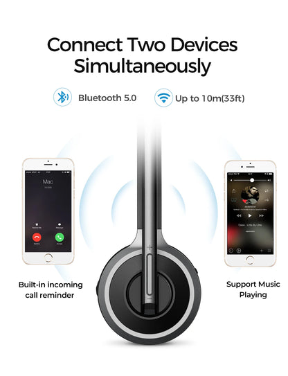 Mpow M5 Bluetooth V5.0 Headset Wireless