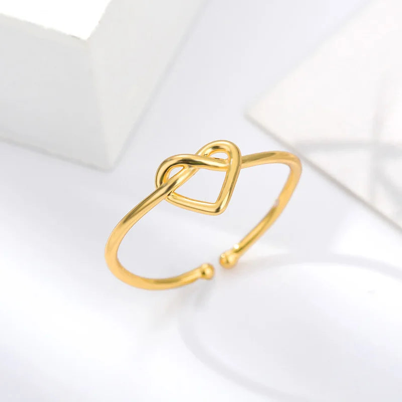 Couple Heart Stainless Steel Rings