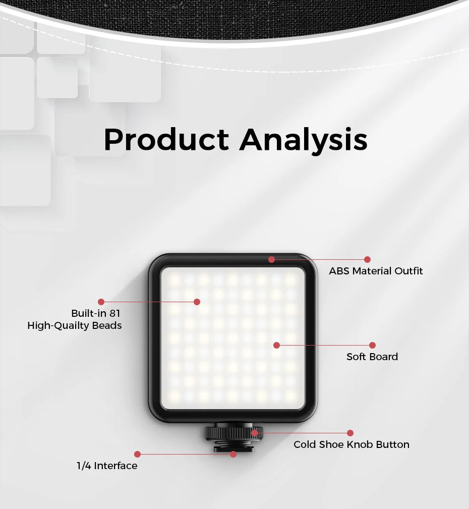 VIJIM LED Camera Light Lamp Photography