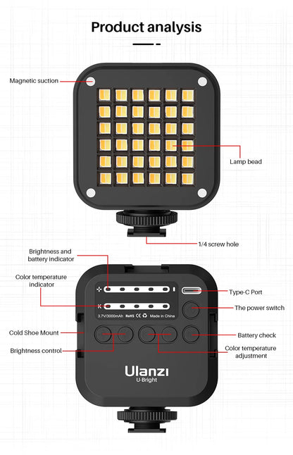 VIJIM LED Camera Light Lamp Photography
