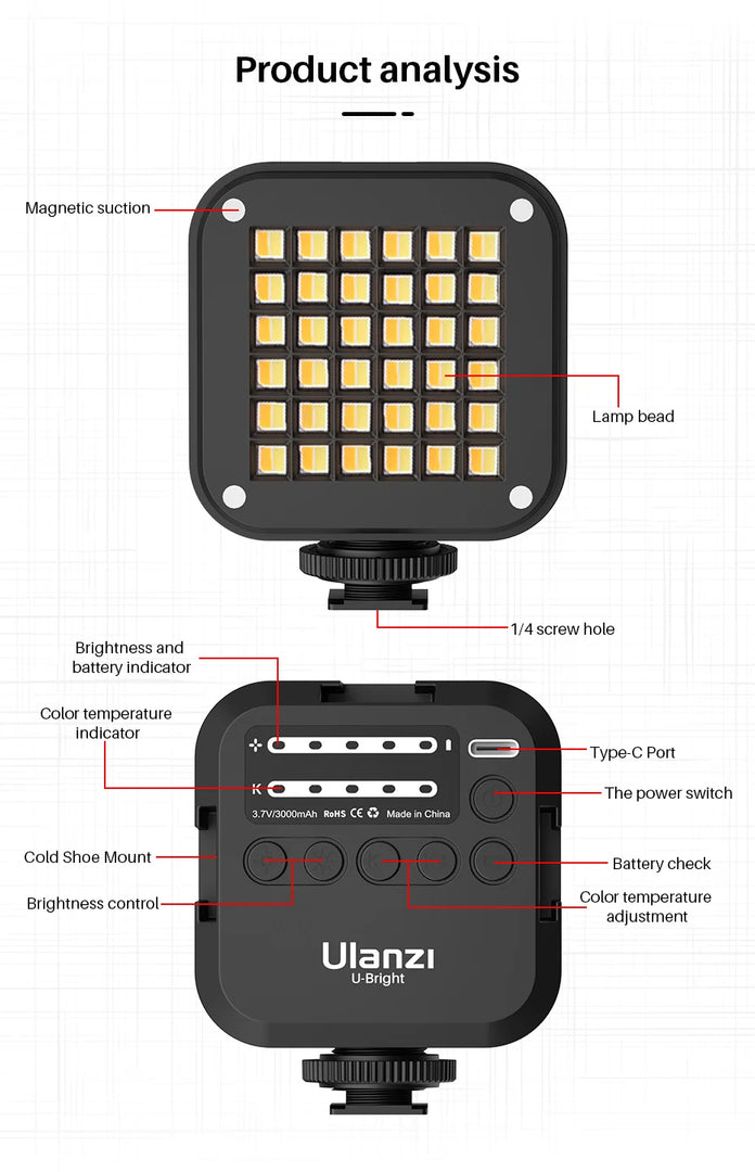 VIJIM LED Camera Light Lamp Photography