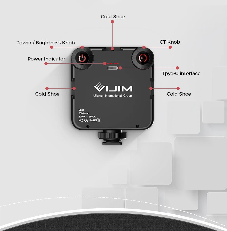 VIJIM LED Camera Light Lamp Photography