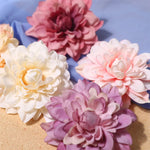 Load image into Gallery viewer, 5PCS Dahlia Artificial Silk Flowers Heads For Wedding Home Decoration DIY Wreath Gift Box Scrapbooking Craft Fake Flower Head

