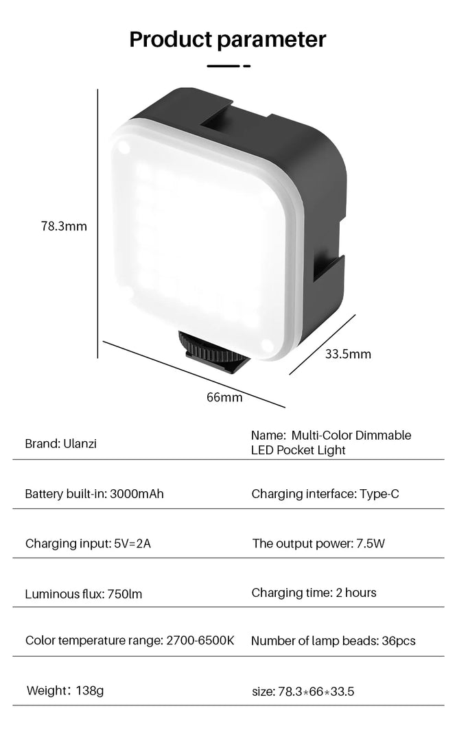 VIJIM LED Camera Light Lamp Photography