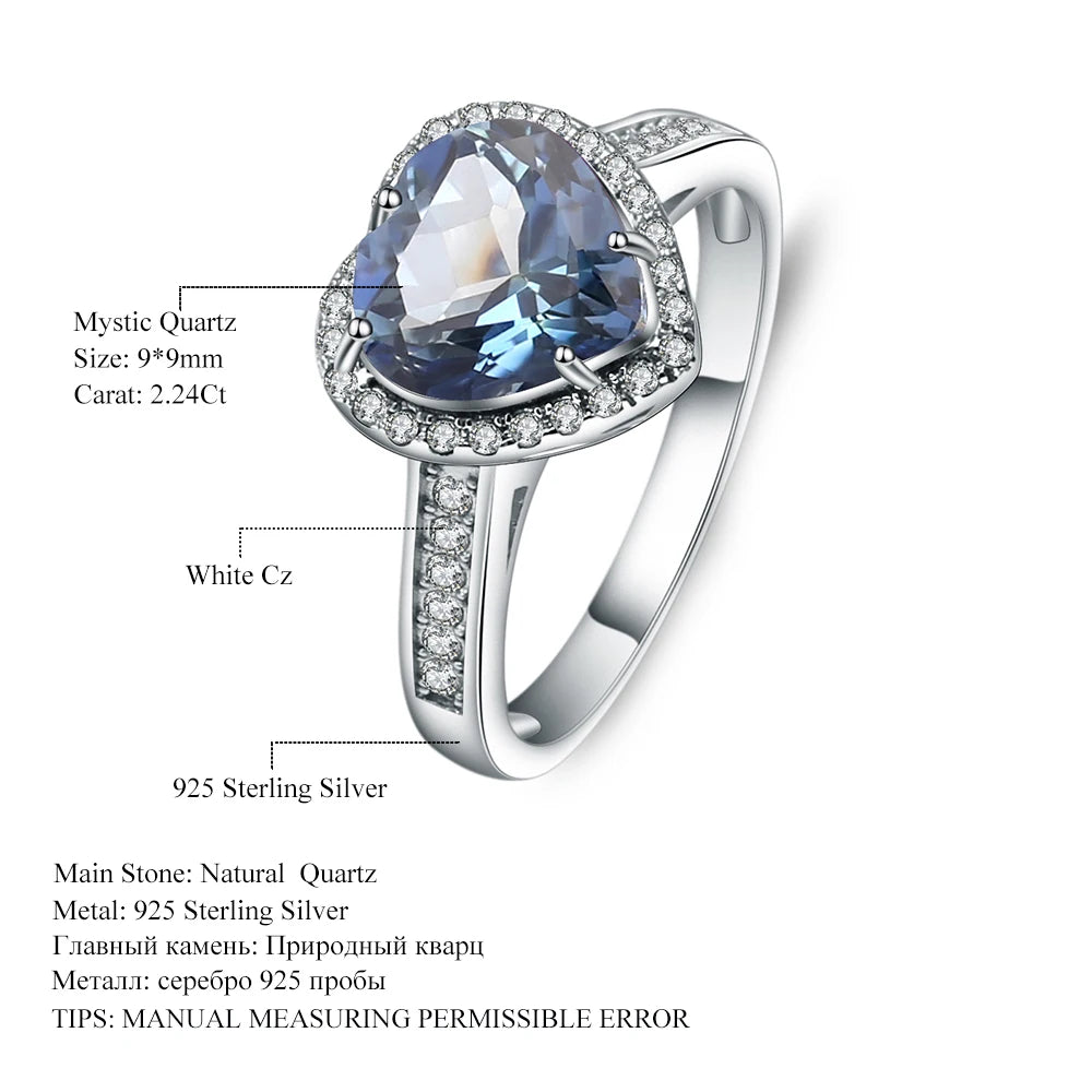 Bague en iolite en forme de cœur