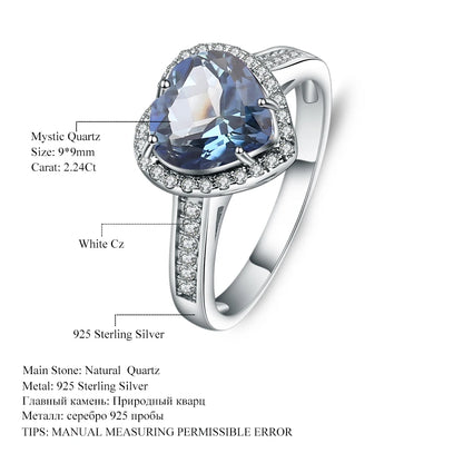 Bague en iolite en forme de cœur