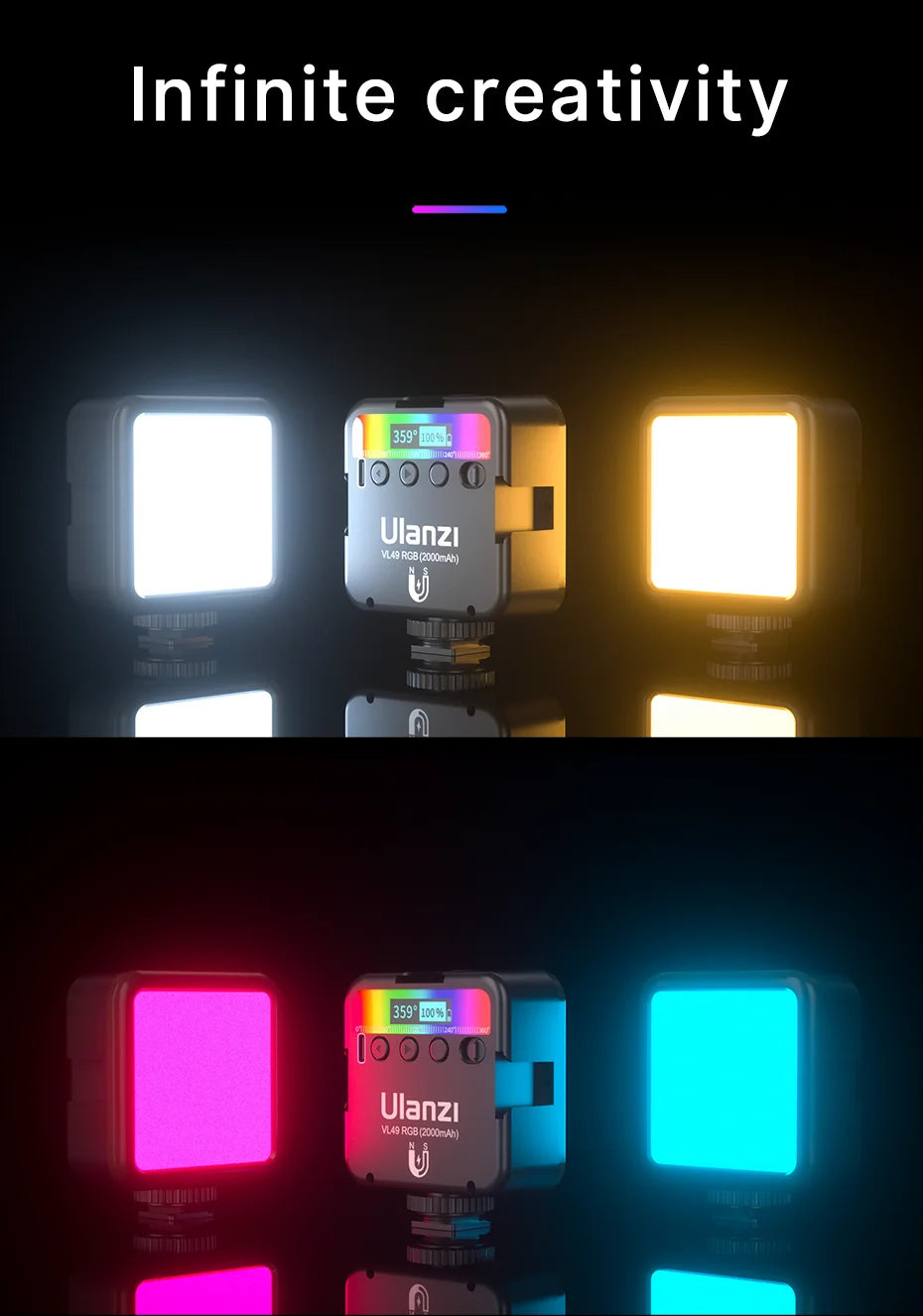 Ulanzi VL49 Full Color RGB LED Video Light