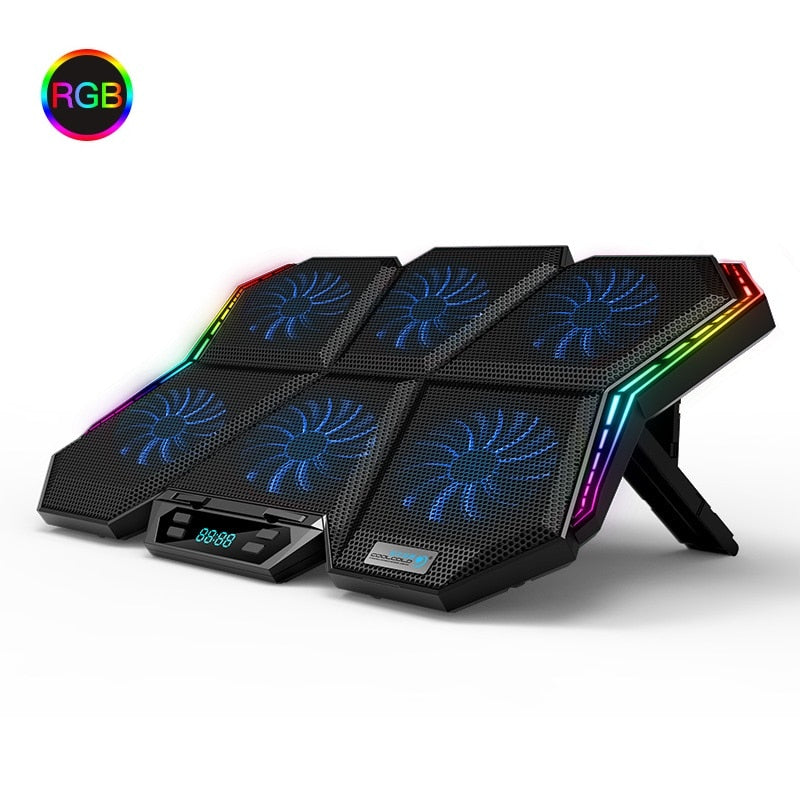 Coolcold Gaming RGB Laptop Cooler 12-17 Inch Led Screen - BestShop