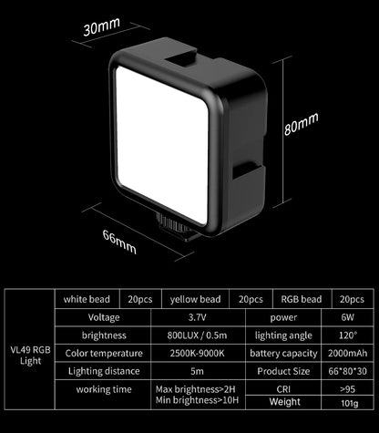 Ulanzi VL49 Full Color RGB LED Video Light