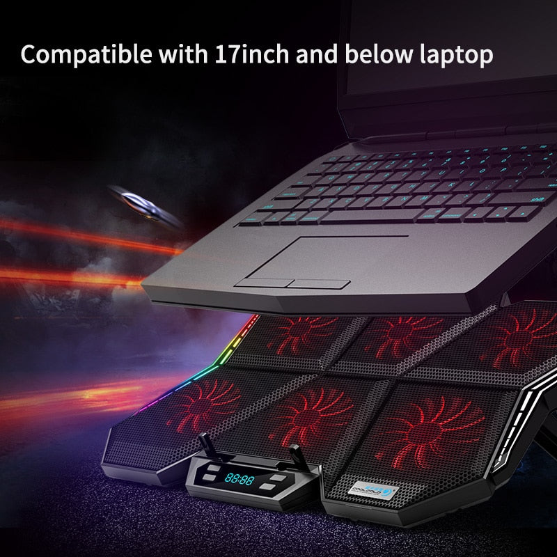 Coolcold Gaming RGB Laptop Cooler 12-17 Inch Led Screen - BestShop