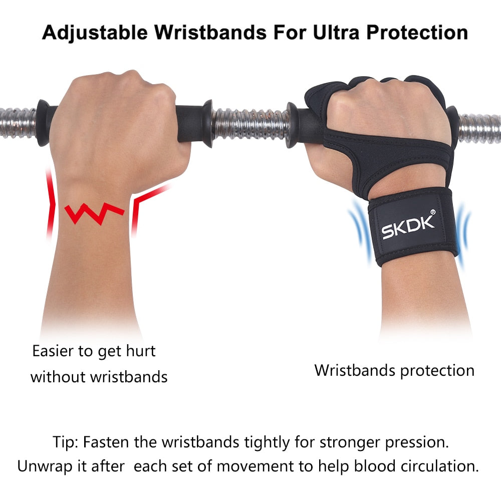 SKDK Weight Lifting Fitness Gloves With Wrist Wraps - BestShop