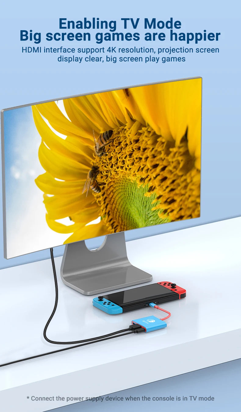 Switch Dock 4K HDMI USB 3.0 Hub Adapter