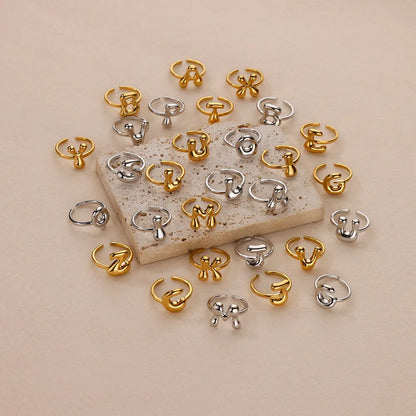 Gold Color Cute Bubble Letters Rings