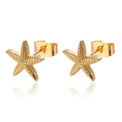 Vintage Summer Starfish Stud Earrings