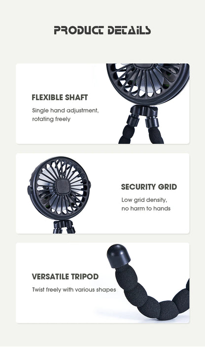 Portable Oscillating Pram Mini Fan Mini