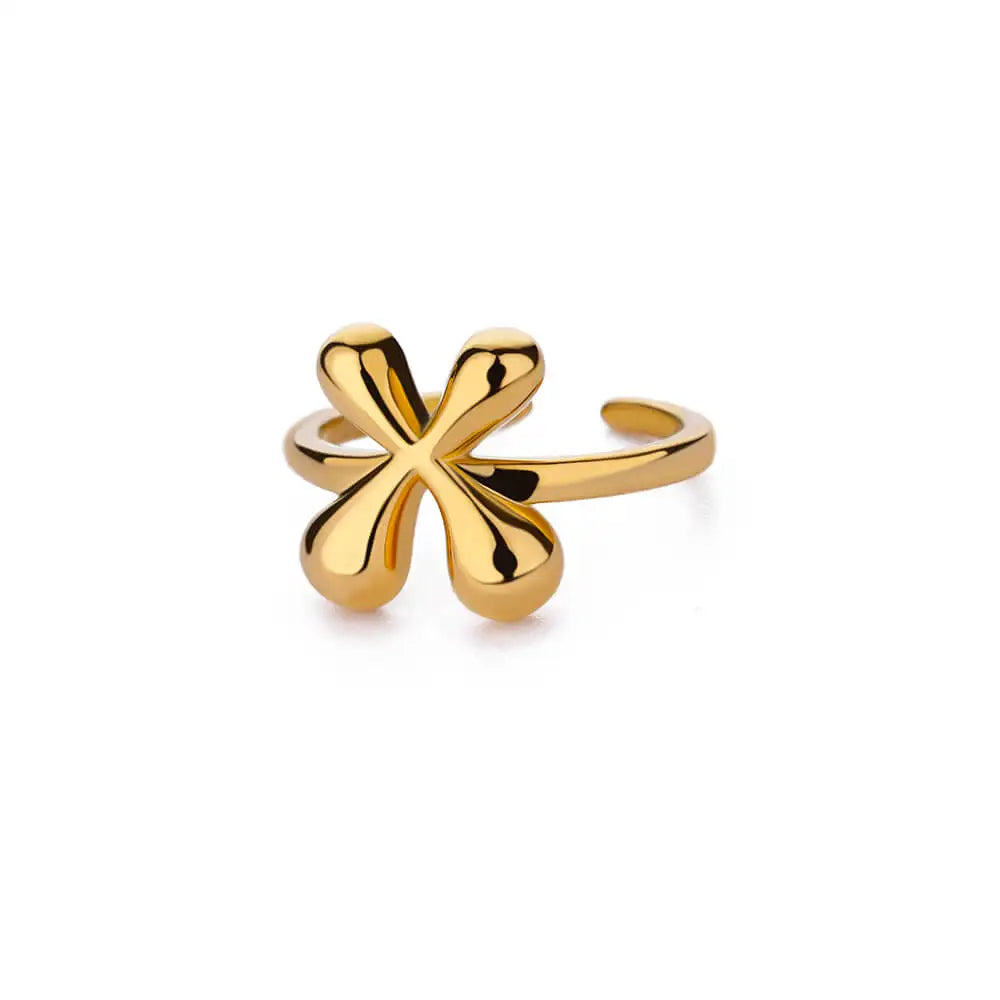 Gold Color Cute Bubble Letters Rings