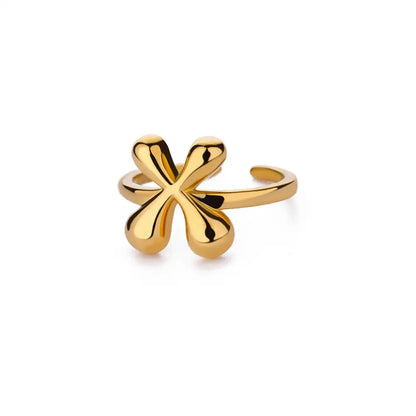 Gold Color Cute Bubble Letters Rings