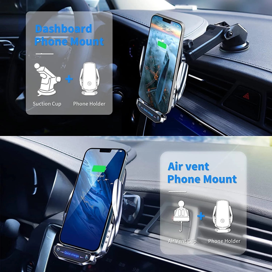 Wireless Charger Car Phone Holder Stand 15W Fast Charging - BestShop