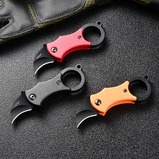 Cuchillo plegable para exteriores EDC, garra de zorro, cortador de collar, cuchillo de bolsillo portátil para acampar y autodefensa, novedad de 2024 