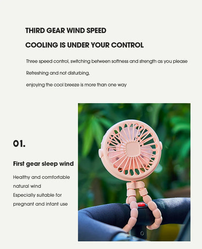 Portable Oscillating Pram Mini Fan Mini