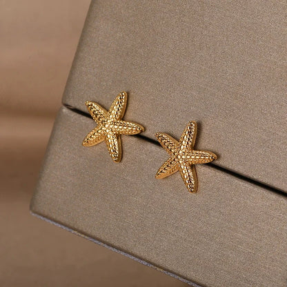 Vintage Summer Starfish Stud Earrings