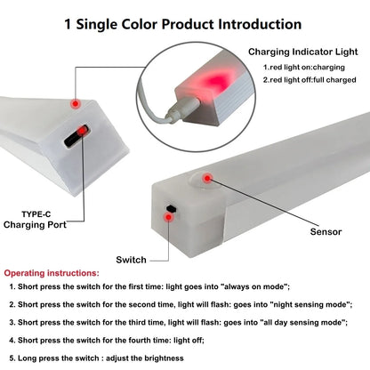 Rechargeable Motion Sensor LED Bar Light